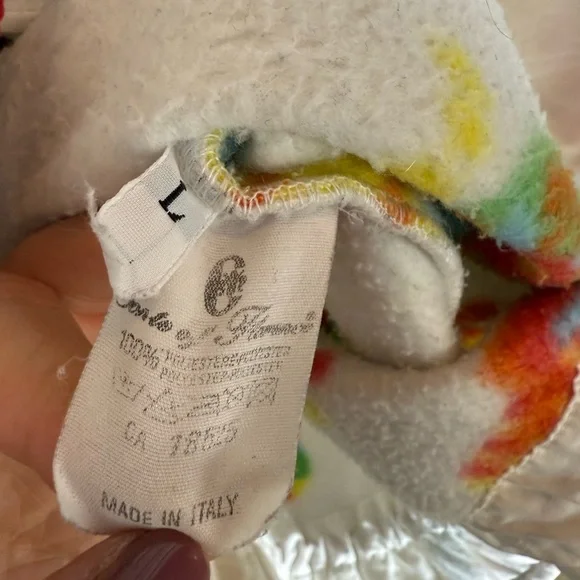 Conte Of Florence Vintage Fleece Italy retro kitschy space print men’s size L - Picture 6 of 11